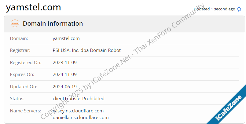 alt=**ภาพที่ 3** ข้อมูล Domain Information ที่พบจากการตรวจสอบข้อมูลใน Whois record