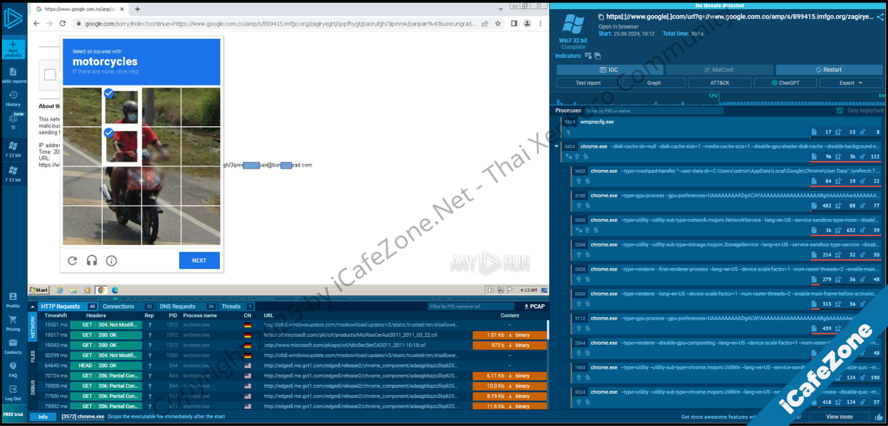 alt=ภาพที่ 1 รายละเอียดการวิเคราะห์ phishing URL ภายในเว็บไซต์ Any.Run 